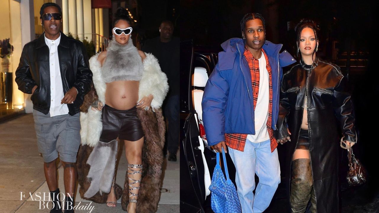 Rihanna Wore Loewe Tumble 2023, Acne Studio and Prada while on Date Evenings with A$AP Rocky this 7 days