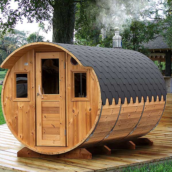 Wellness für zuhause: Fasssauna mit Holzofen für Ihr persönliches Spa