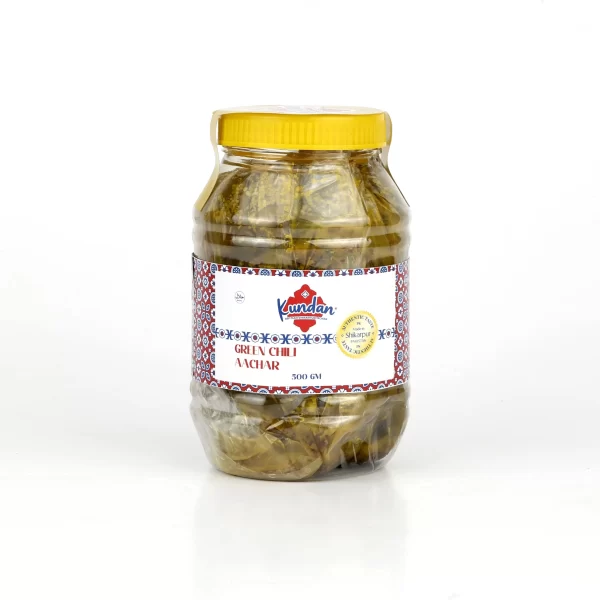 Shikarpuri Green Chili Achar from Kundan Achar Store: A Culinary Delight.